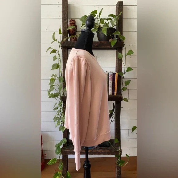 Nine West: Chic Blush Crewneck Sweater with Puff Shoulders - Picture 10 of 16